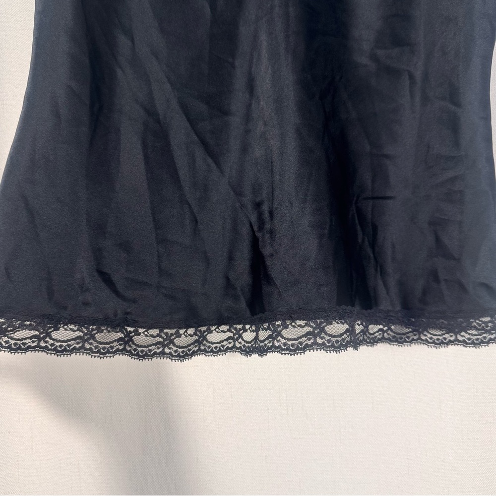 Vintage Maidenform Black Satin Lace Trim Tank - Picture 4 of 6